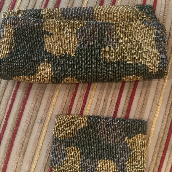Moyna Camouflage Beaded Clutch and Coin Purse